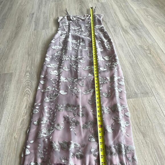 Vintage Y2K Pink and Grey Velvet Applique Formal Dress Pastel Prom Fairy Pixie - Picture 6 of 8